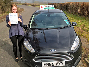 Abbie after passing her test.