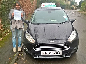 Dimple after passing her test.