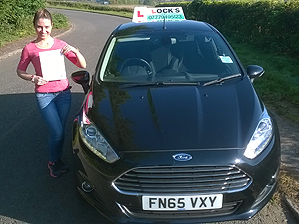 Luiza after passing her test.