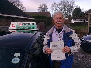 Another happy pupil after taking driving lessons with Locks Driving School, passed his test first time !