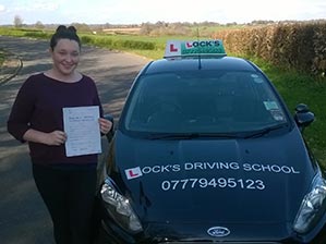 Jordan Groom after passing her driving test.