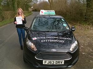 Megan Benfield after passing her test.
